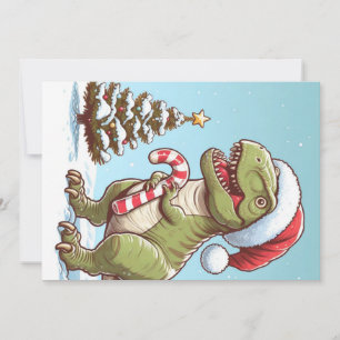 Cartes Pour Fêtes Annuelles Dinosaure sucre de canne de Noël mignon