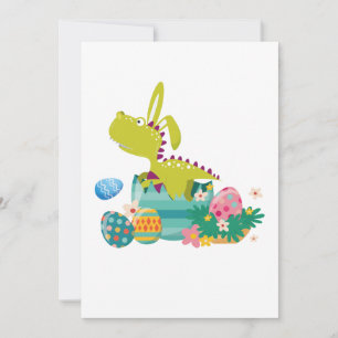 Cartes Pour Fêtes Annuelles Dinosaure T-Rex Bunny Oeuf de Pâques Drôle Drôle c
