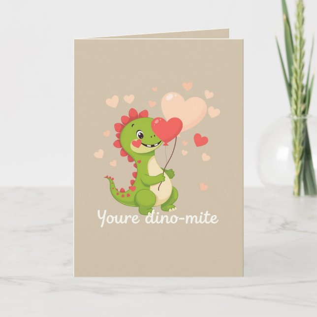 Cartes Pour Fêtes Annuelles Dinosaure Valentines Jour (Devant)