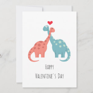 Cartes Pour Fêtes Annuelles Dinosaures d'amour du coeur Heureuse Sainte-Valent