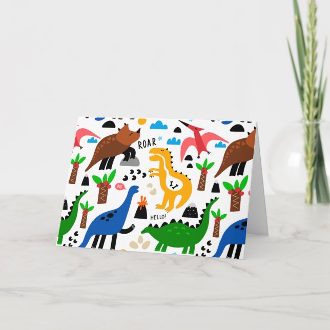 Cartes Pour Fêtes Annuelles Dinosaures motif transparent (Devant)