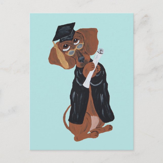Cartes Pour Fêtes Annuelles Diplômé de Dachshund (Devant)