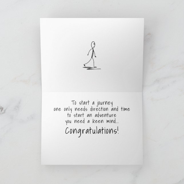 Cartes Pour Fêtes Annuelles Diplômé Paix Sortie Début Une Aventure (Intérieur)