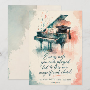 Cartes Pour Fêtes Annuelles Diplôme personnalisé de fin d'études en arts music