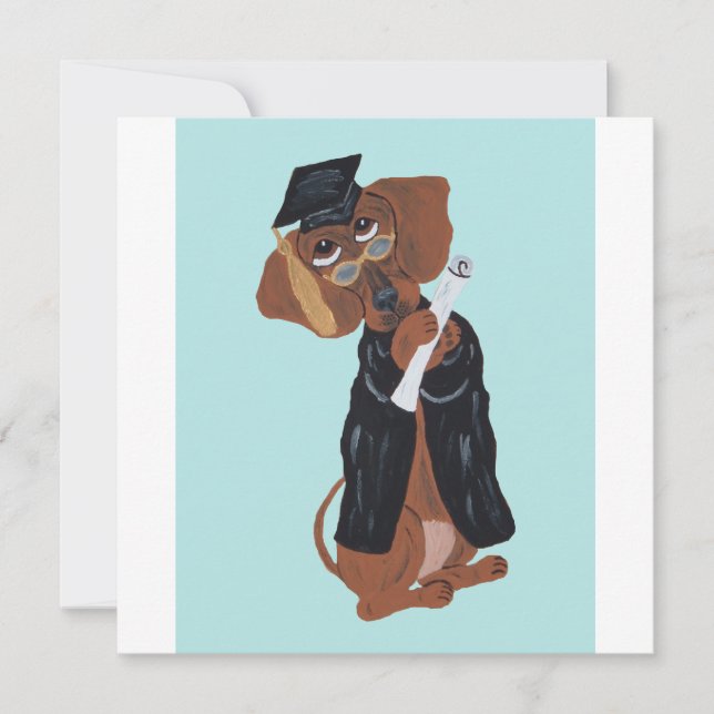 Cartes Pour Fêtes Annuelles Diplômé Teckel (Devant)