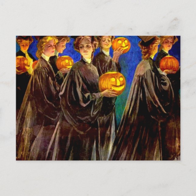 Cartes Pour Fêtes Annuelles Diplômés du Halloween Witch College (Devant)