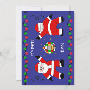 Cartes Pour Fêtes Annuelles Disco Père Noël