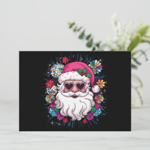 Cartes Pour Fêtes Annuelles Disco Rose Père Noël Noël Fête de Noël Drôle
