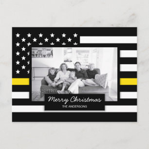 Cartes Pour Fêtes Annuelles Dispatcher Thin Yellow Line American Flag Photo
