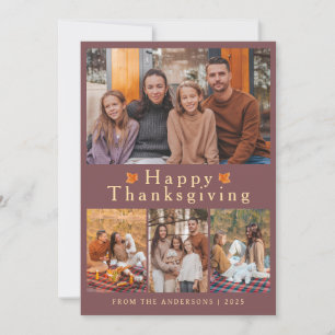 Cartes Pour Fêtes Annuelles Disposition de 4 photos minimaliste pour Thanksgiv