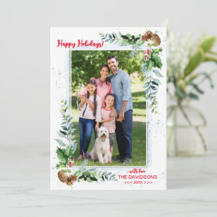 Cartes Pour Fêtes Annuelles Disposition de Noël Rouge Vert Joyeuses Fêtes