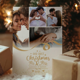 Cartes Pour Fêtes Annuelles Disposition verticale pour 5 photos de Noël