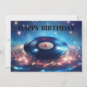 Cartes Pour Fêtes Annuelles Disque vinyle vintage avec des étoiles