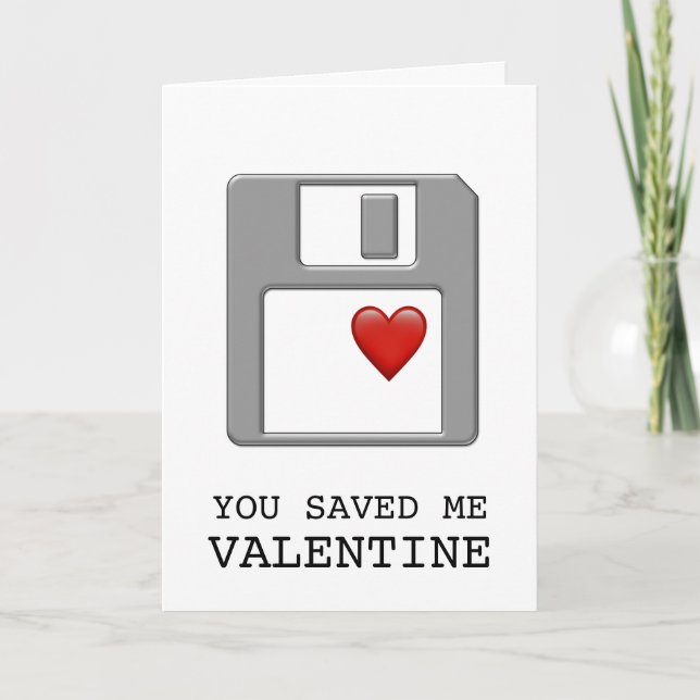 Cartes Pour Fêtes Annuelles Disquette Coeur de disque Valentine Ingénieur info (Devant)