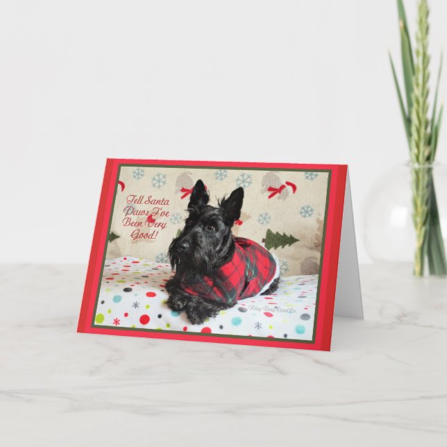 Cartes Pour Fêtes Annuelles Dites à Père Noël Paws que j'ai été bon 2 (Devant)