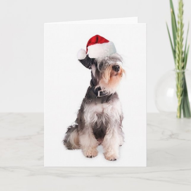 Cartes Pour Fêtes Annuelles Ditzy Dogs~Carte pour notes original~Schnauzer min (Devant)