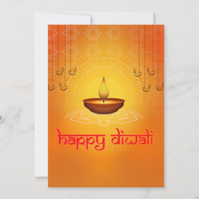 Cartes Pour Fêtes Annuelles Diwali saluant traditionnel (Devant)