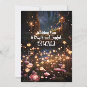 Cartes Pour Fêtes Annuelles Diya Lotus Jardin magique Floral Diwali