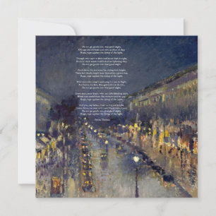 Cartes Pour Fêtes Annuelles Do Not Go Gentle poème de Dylan Thomas