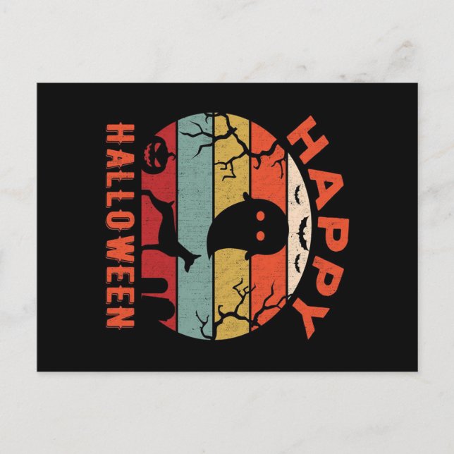 Cartes Pour Fêtes Annuelles Doberman Chien heureux Halloween Scary Ghost (Devant)