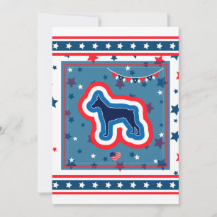Cartes Pour Fêtes Annuelles Doberman Patriotique Rouge Blanc Et Bleu 4 Juillet