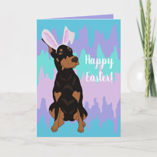 Cartes Pour Fêtes Annuelles Doberman Pinscher Bunny de Pâques