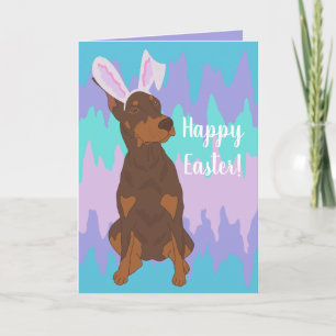 Cartes Pour Fêtes Annuelles Doberman Pinscher Bunny de Pâques