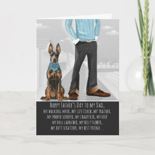 Cartes Pour Fêtes Annuelles Doberman Pinscher Chien Drôle Fête des Pères