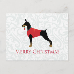 Cartes Pour Fêtes Annuelles Doberman Pinscher Chien Joyeux Noël Design