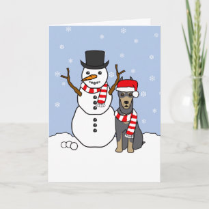 Cartes Pour Fêtes Annuelles Doberman Pinscher et Snowman