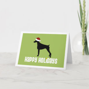Cartes Pour Fêtes Annuelles Doberman Pinscher Santa Hat