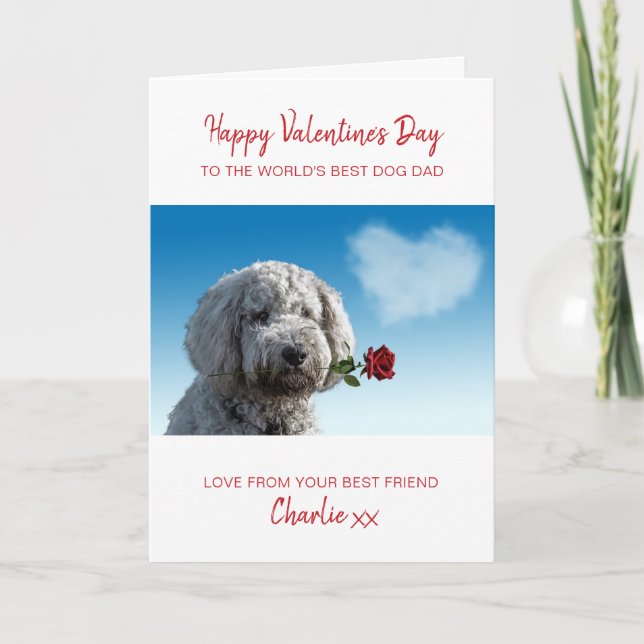 Cartes Pour Fêtes Annuelles Dog Dad Valentine Personalized Pet Photo (Devant)