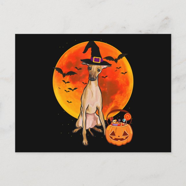 Cartes Pour Fêtes Annuelles dog halloween italian greyhound jack o lantern pum (Devant)
