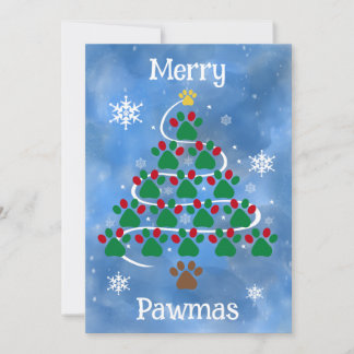 Cartes Pour Fêtes Annuelles Dog Print Christmas Card