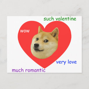 Cartes Pour Fêtes Annuelles Doge Beaucoup de Valentines Jour Très Amoureux Tel