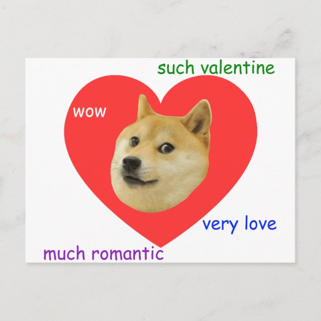 Cartes Pour Fêtes Annuelles Doge Beaucoup de Valentines Jour Très Amoureux Tel (Devant)