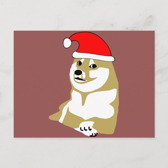 Cartes Pour Fêtes Annuelles doge wow mème très xmas si casquette beaucoup père (Devant)