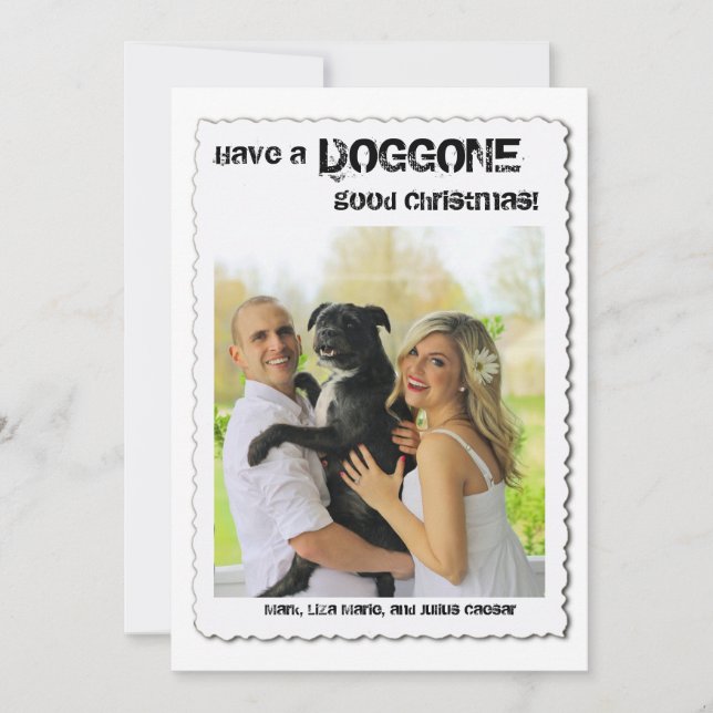 Cartes Pour Fêtes Annuelles Doggone Bon Noël Amoureux de les chiens Photo Holi (Devant)