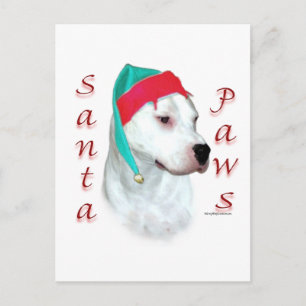 Cartes Pour Fêtes Annuelles Dogo Argentino Père Noël Paws