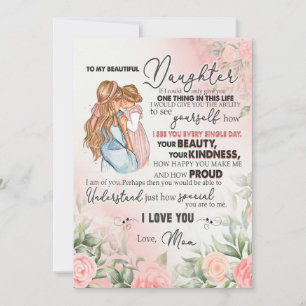 Cartes Pour Fêtes Annuelles Don de fille Lettre À Ma Fille De Maman