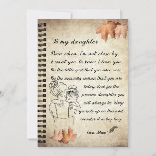 Cartes Pour Fêtes Annuelles Don de fille Lettre À Ma Fille De Maman