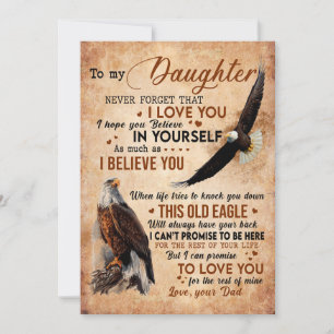 Cartes Pour Fêtes Annuelles Don de fille Lettre À Ma Fille De Papa