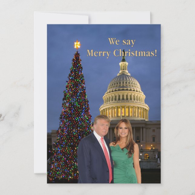 Cartes Pour Fêtes Annuelles Donald et Melania : On dit Joyeux Noël ! (Devant)