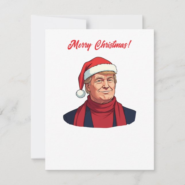 Cartes Pour Fêtes Annuelles Donald Trump avec le Casquette du Père Noël Joyeux (Devant)