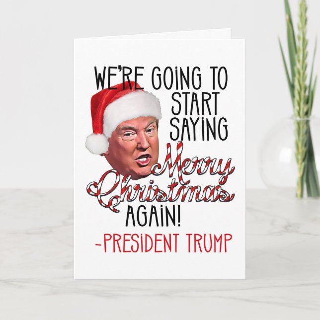 Cartes Pour Fêtes Annuelles Donald Trump dit joyeux Noël 2024 (Devant)