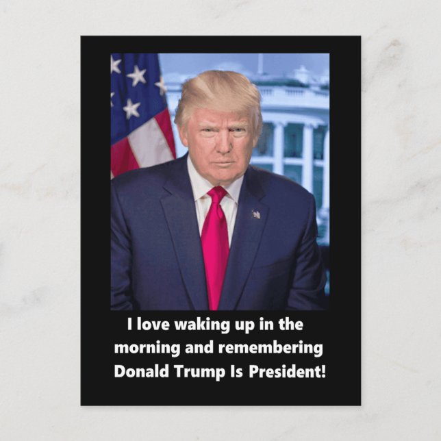 Cartes Pour Fêtes Annuelles Donald Trump I love waking up popular (Devant)
