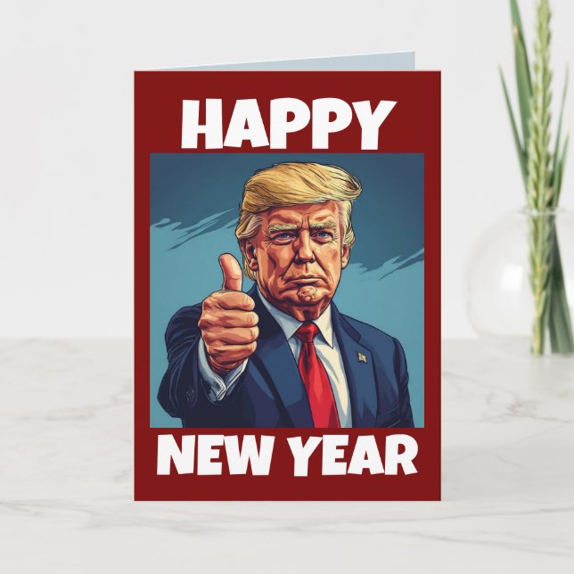 CARTES POUR FÊTES ANNUELLES DONALD TRUMP NEW YEARS 2026 GREETING CARD (Devant)