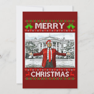 Cartes Pour Fêtes Annuelles Donald Trump Noël Funny Santa Hat Rouge