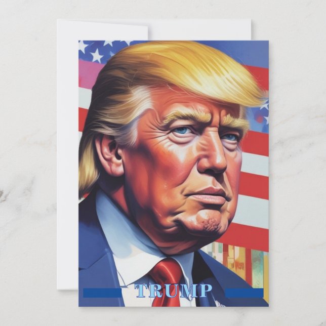 Cartes Pour Fêtes Annuelles Donald Trump Pop Art (Devant)