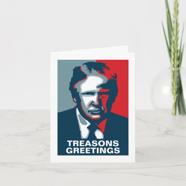 Cartes Pour Fêtes Annuelles Donald Trump TREASONS SALUE Noël (Devant)
